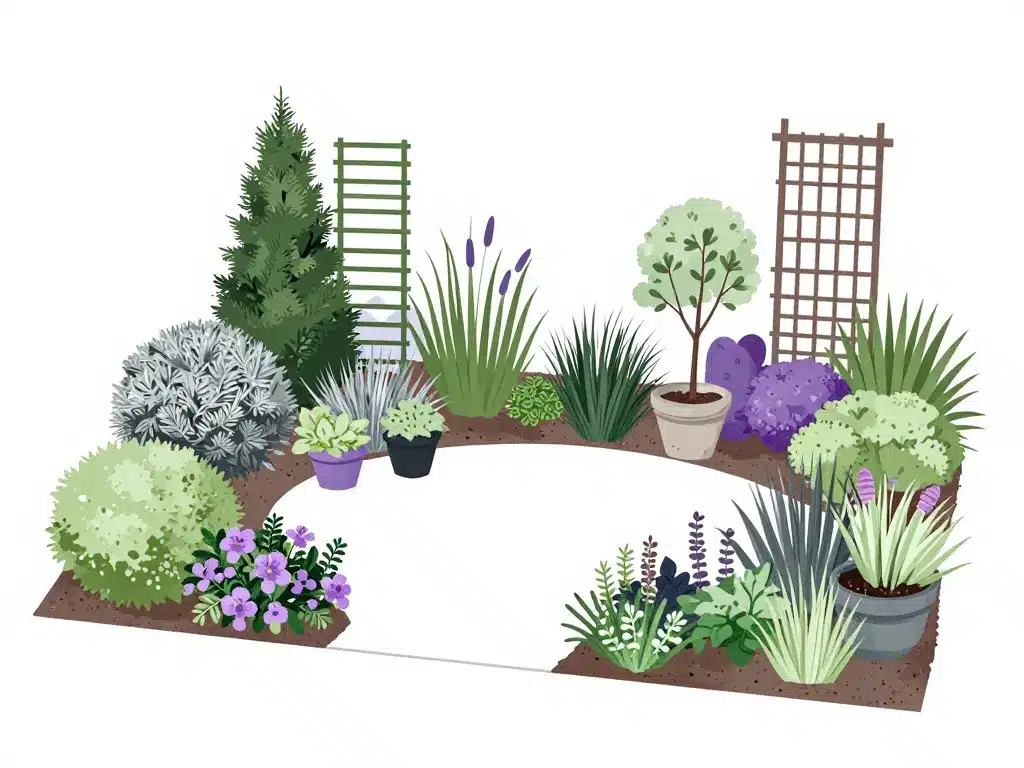 aménager un petit jardin de 50m2 choix plantes