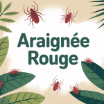 illustration araignée rouge maison sur plantes d'intérieur