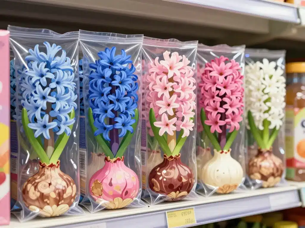 Bulbes jacinthe Lidl sain en rayon avec variétés visibles