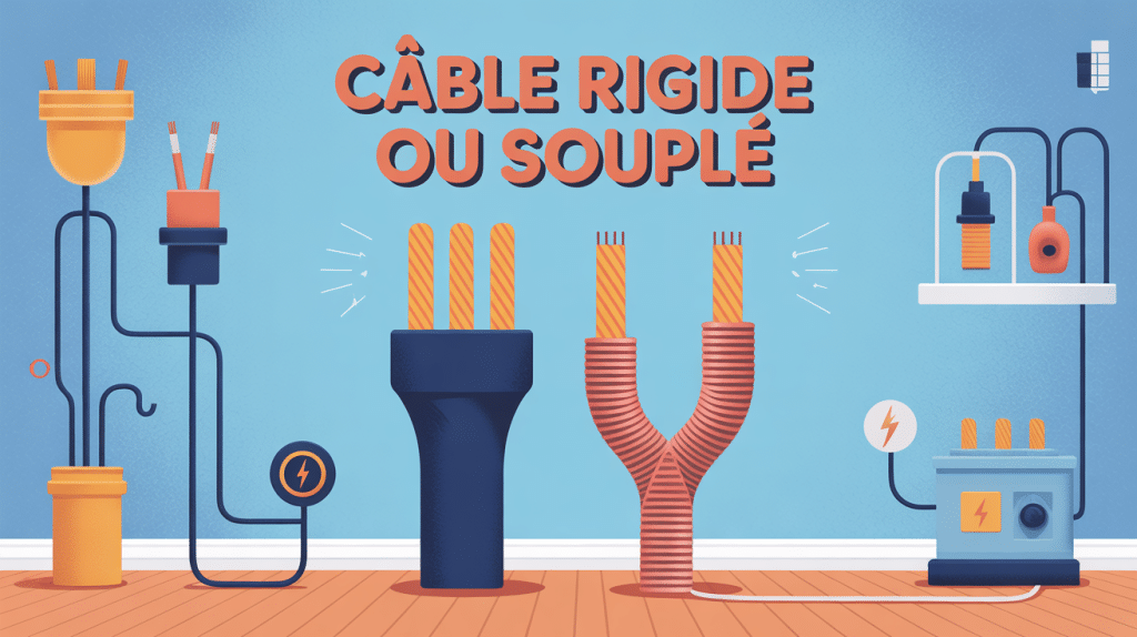 Illustration cable rigide ou souple pour installation électrique domestique