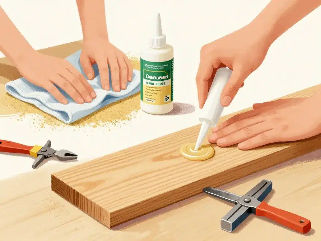 étapes application colle pour bois exterieur