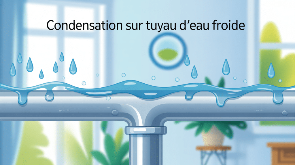 condensation tuyau eau froide sur canalisation dans maison