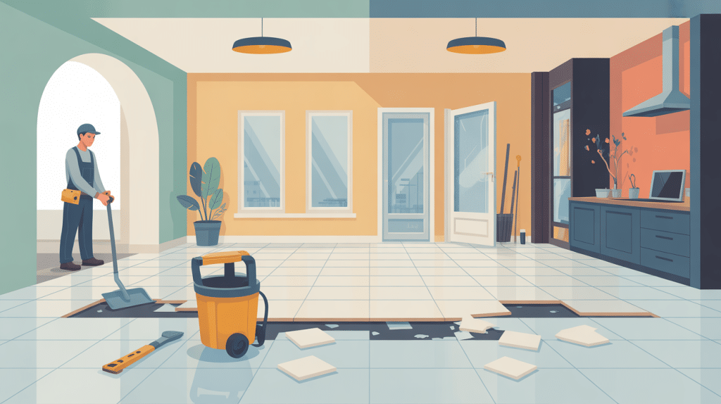 Depose carrelage prix m2 visuel rénovation sol