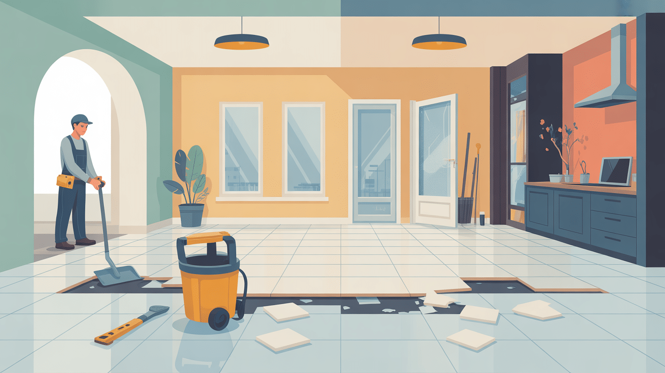 Depose carrelage prix m2 visuel rénovation sol