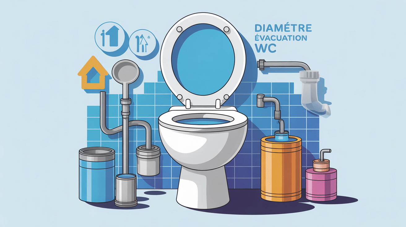 illustration coupe sanitaire diamètre évacuation wc
