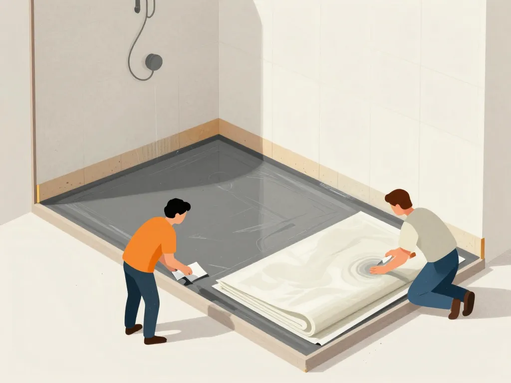 préparation douche italienne étanchéité support