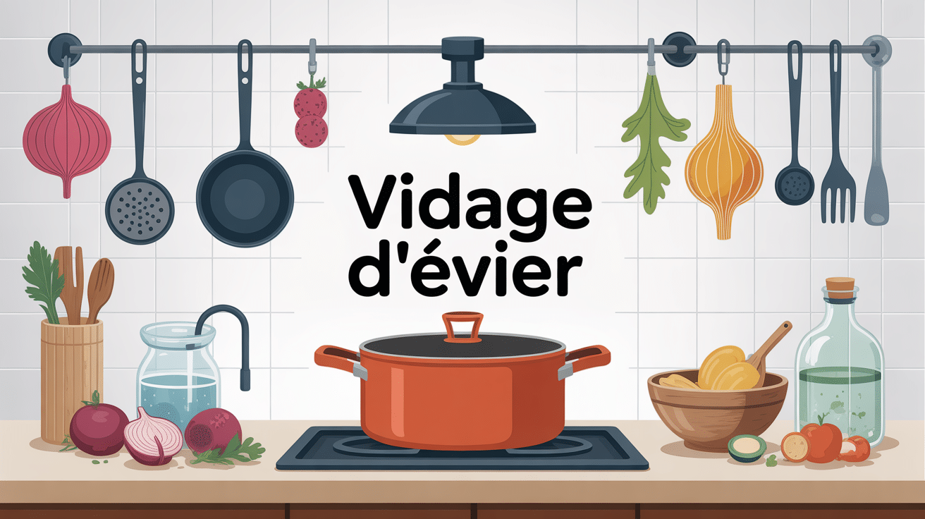 illustration evier vidage cuisine elements principaux