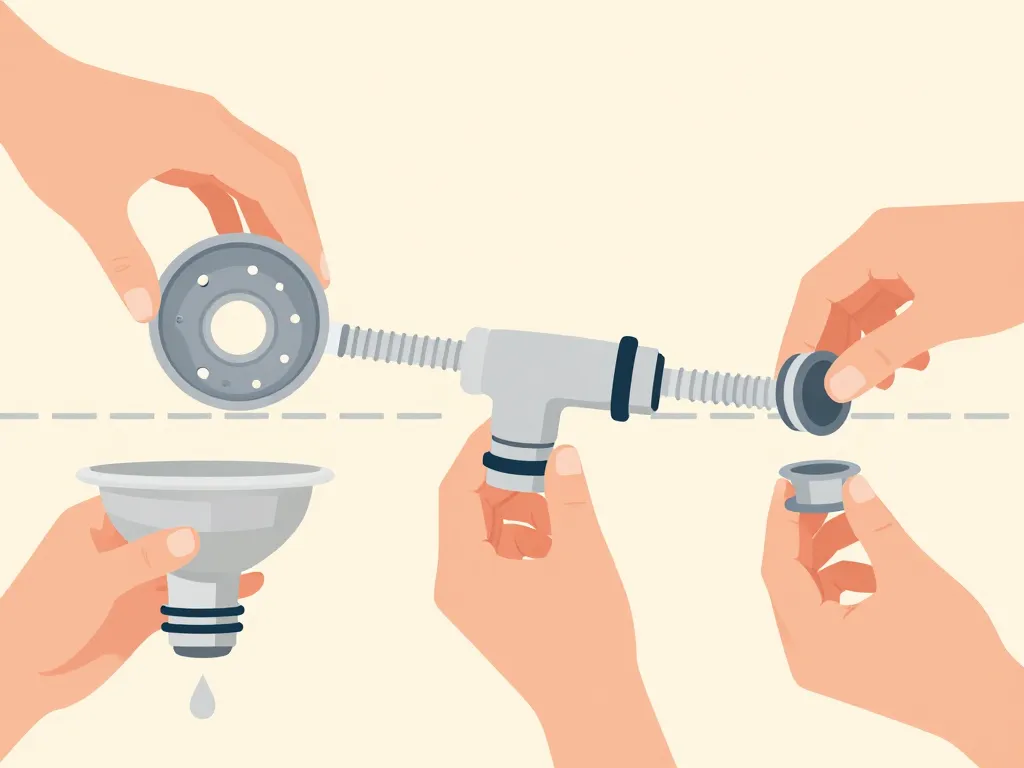 illustration installation evier vidage etapes montage