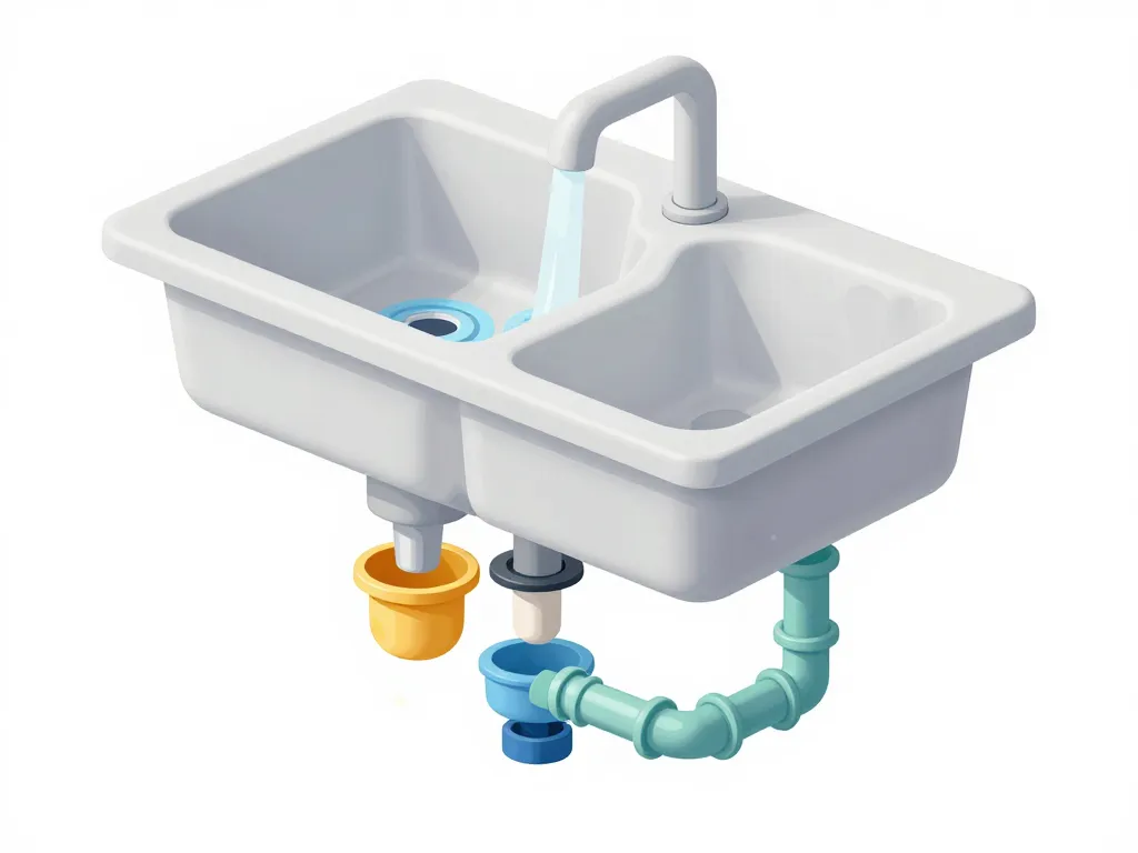 diagramme evier vidage composants siphon bonde