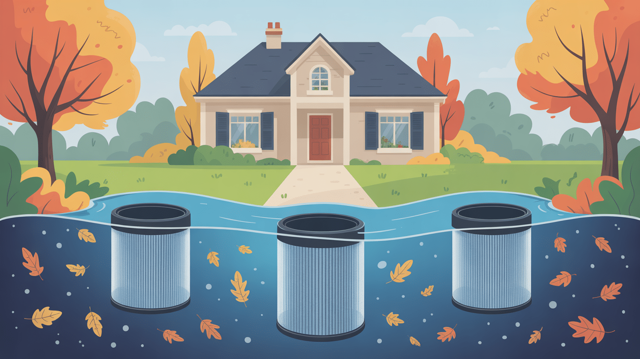 filtre pour gouttière sur maison toiture propre automne