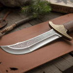 hachette viking sur table en bois, ambiance nordique, bushcraft