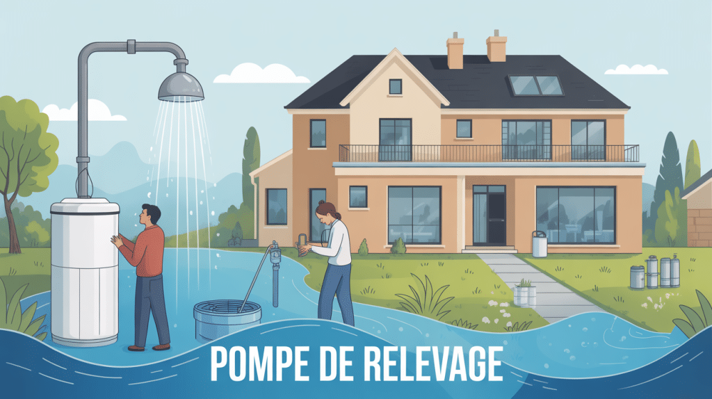 installation de pompe de relevage dans une maison