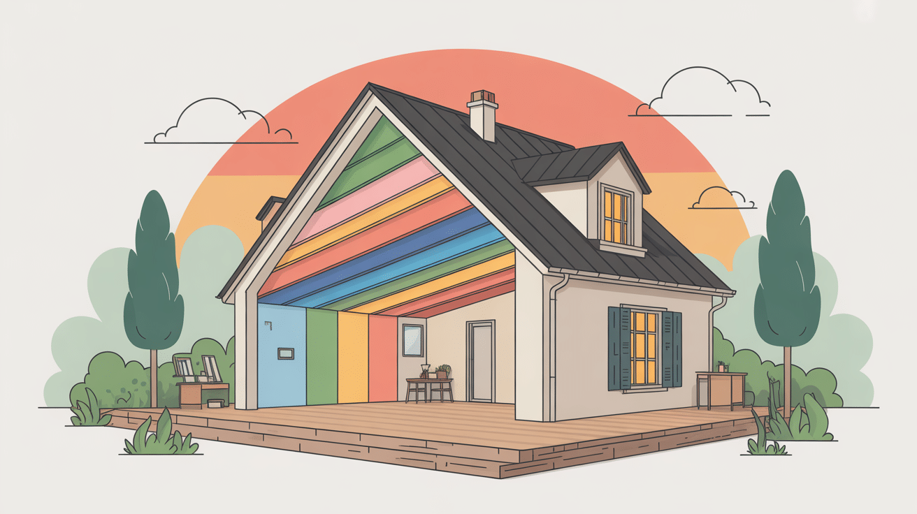 isolation combles aménageables epaisseur coupe maison stylisée