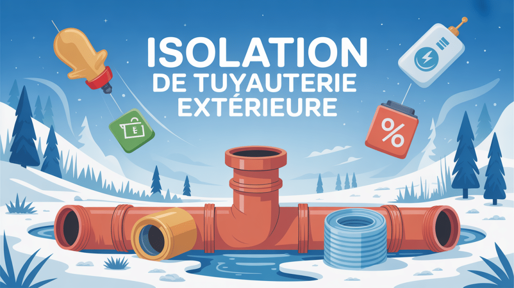 isolation tuyauterie extérieure canalisation protégée avec matériaux isolants