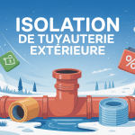 isolation tuyauterie extérieure canalisation protégée avec matériaux isolants