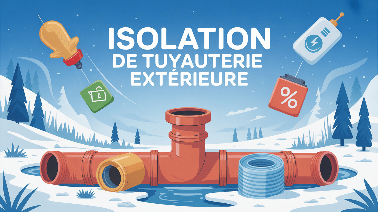 isolation tuyauterie extérieure canalisation protégée avec matériaux isolants