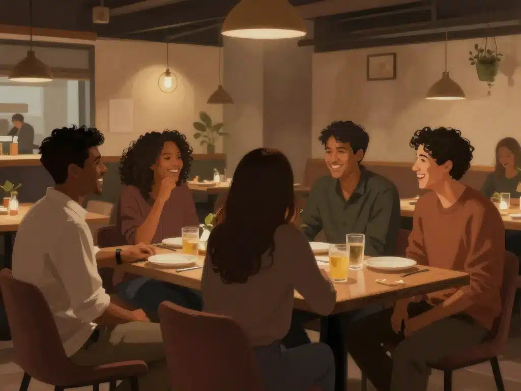 Décor chaleureux et clients à La Tige Lyon