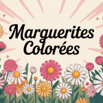 illustration marguerite couleur jardin bouquets divers