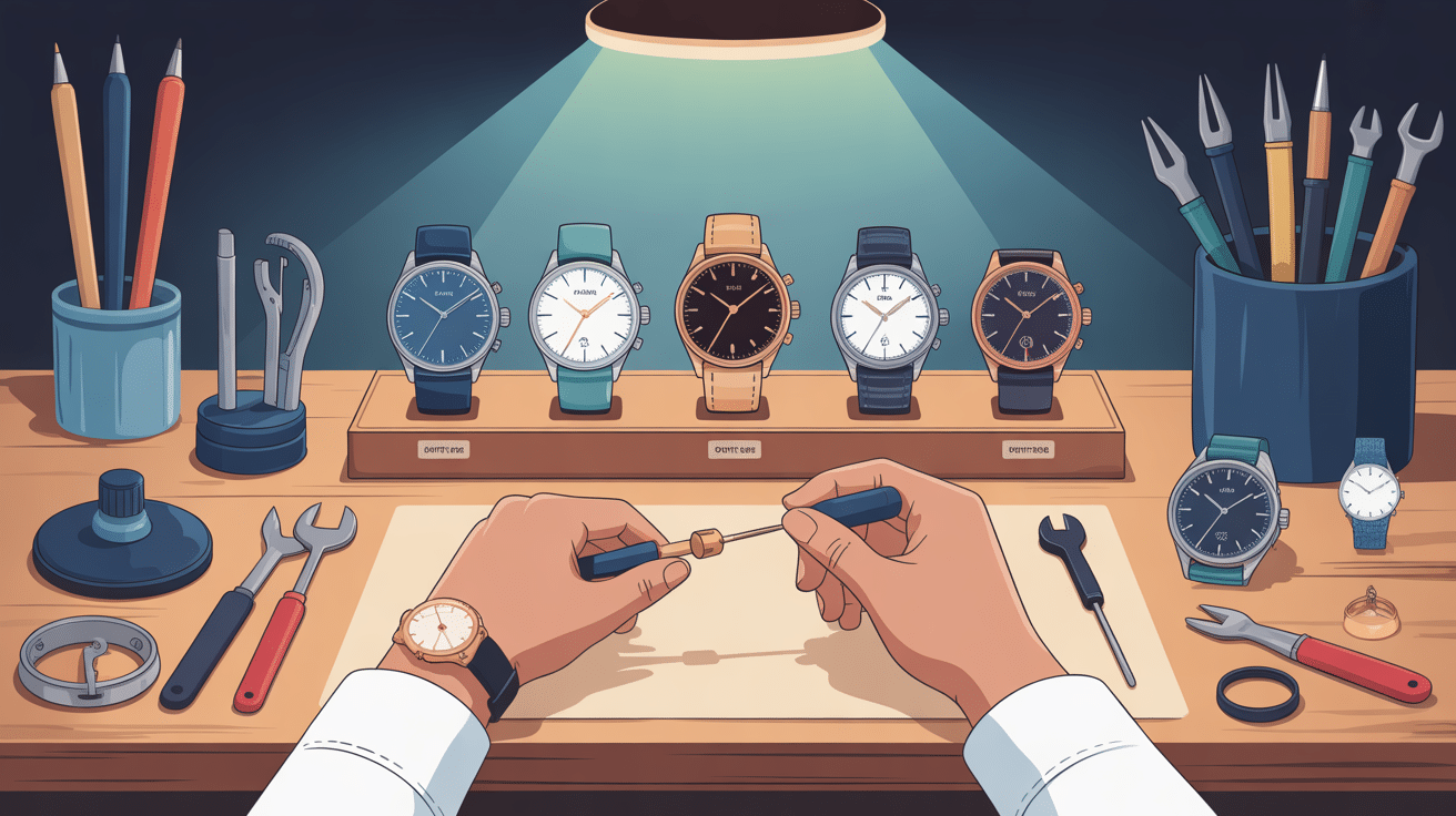 outil pour ouvrir les montres sur poste de travail horloger