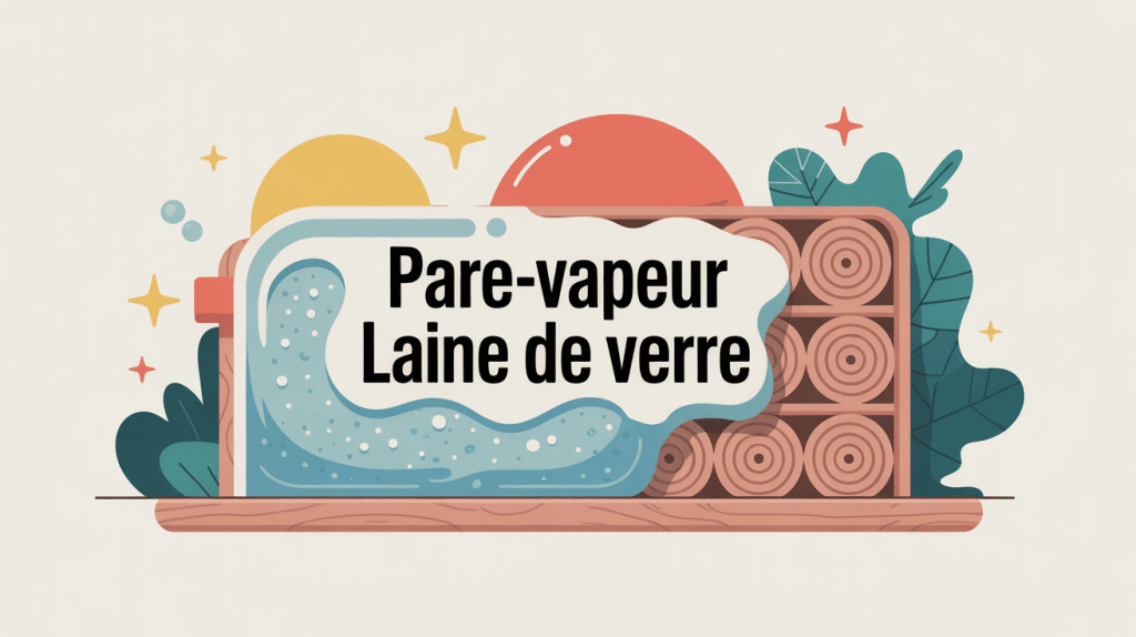 illustration pare vapeur laine de verre mur et toiture