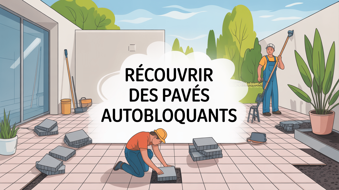 peut on recouvrir des pavés autobloquants illustration vectorielle rénovation extérieure