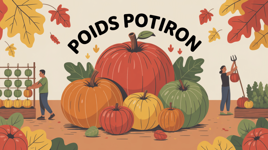 poid potiron divers calibres au potager automne