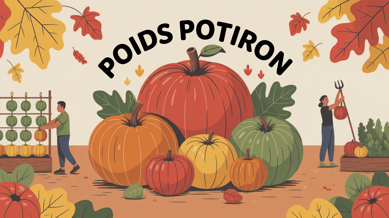 poid potiron divers calibres au potager automne