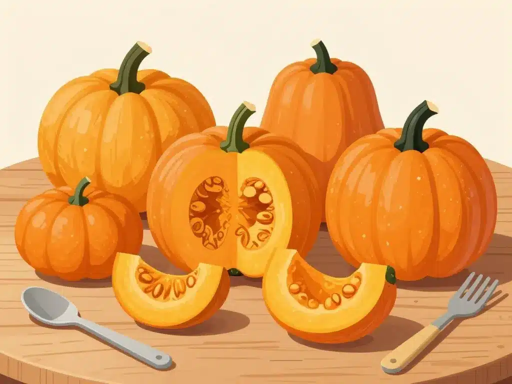 poid potiron tailles sur table cuisine