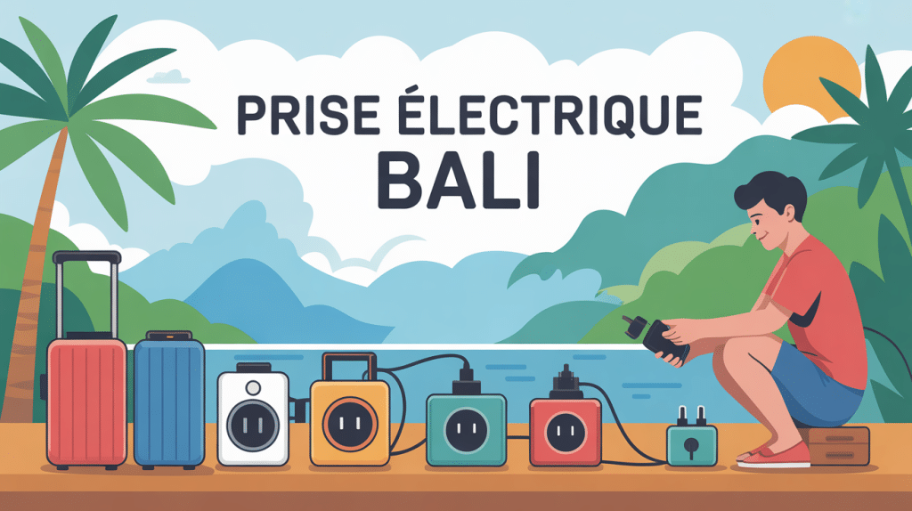 illustration voyageur prise electrique bali