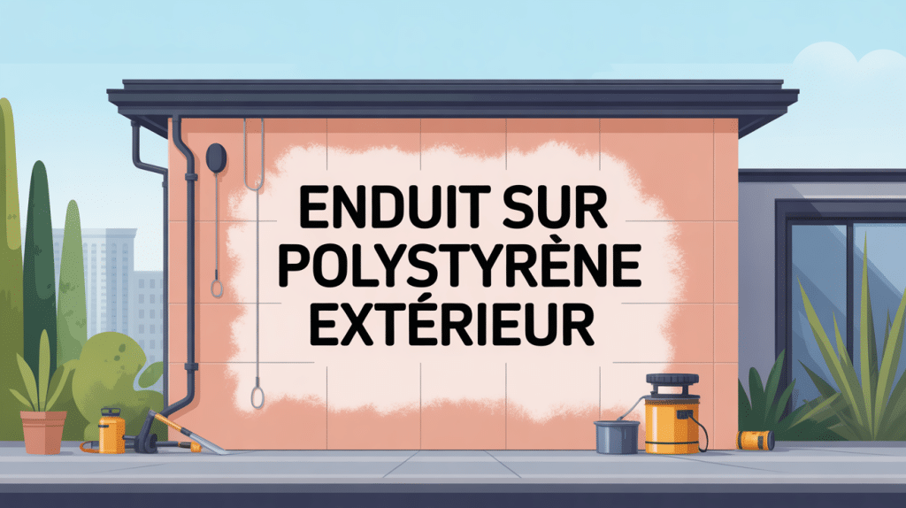 enduit sur polystyrène extérieur processus sur façade stylisée