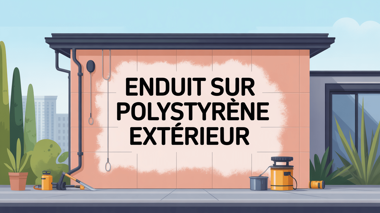 enduit sur polystyrène extérieur processus sur façade stylisée