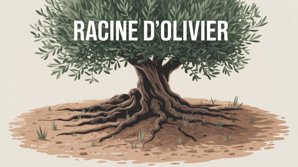 racine olivier mise en valeur dans sol méditerranéen