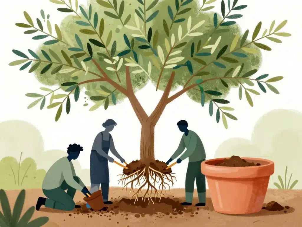 racine olivier entretien en pot et au jardin