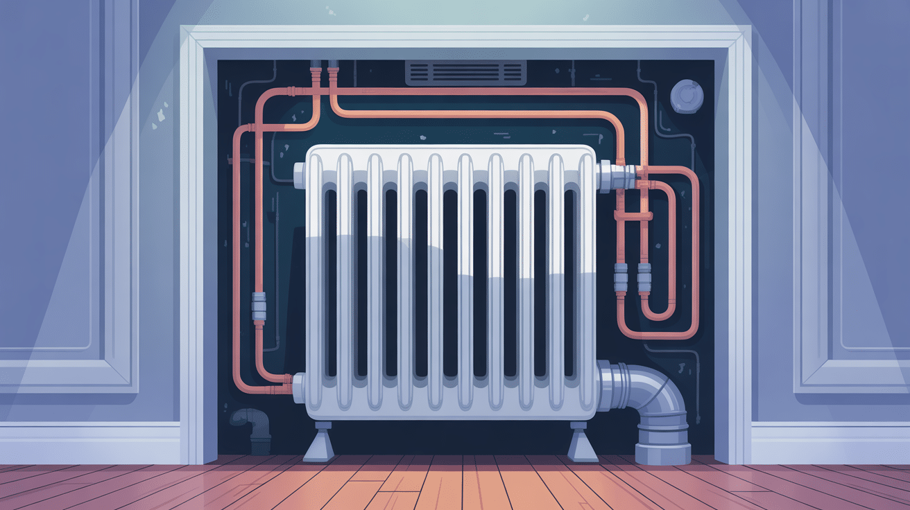 radiateur ne chauffe pas tuyau froid illustration vectorielle moderne