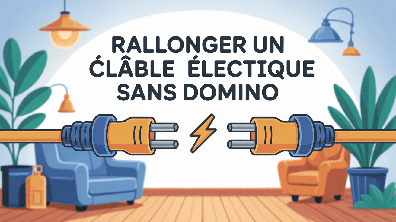 Illustration montrant rallonger un câble électrique sans domino avec connecteurs sécurisés