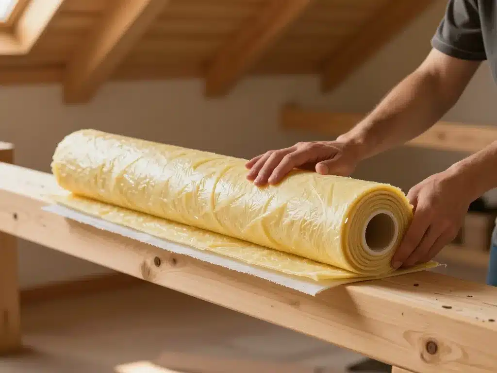 exemple pose rouleau isolant thermique en combles étape