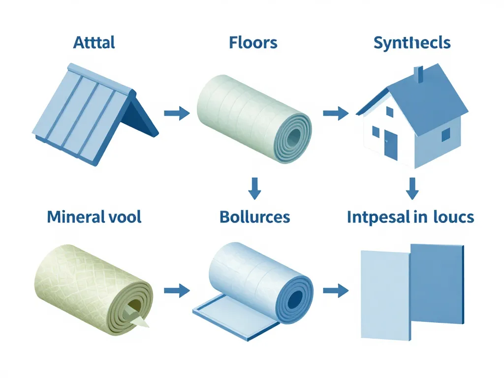 schéma différents rouleaux isolant thermique et leurs applications