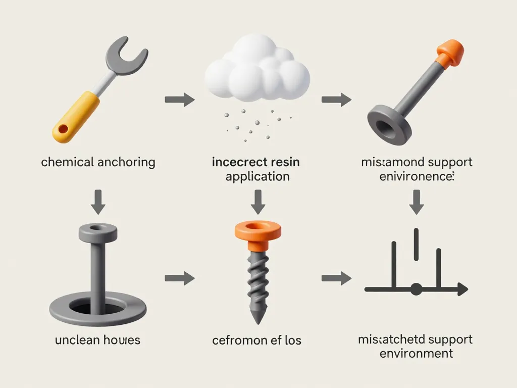 scellement chimique raté concept diagramme erreurs causes fréquentes