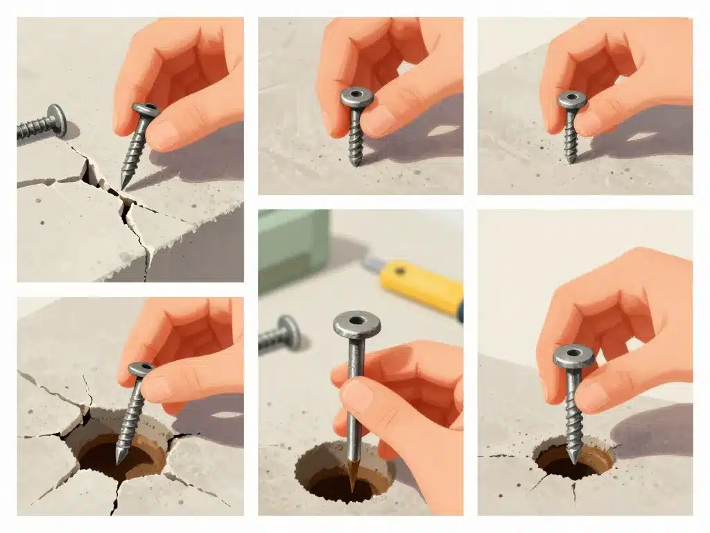 scellement chimique raté illustration réparation extraction nettoyage