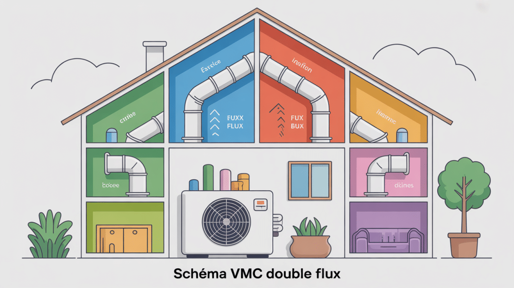 schema vmc double flux illustration globale fonctionnement