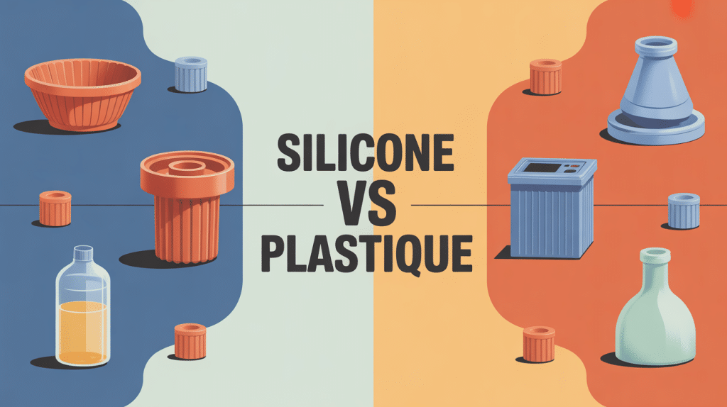silicone plastique comparaison dans objets quotidiens