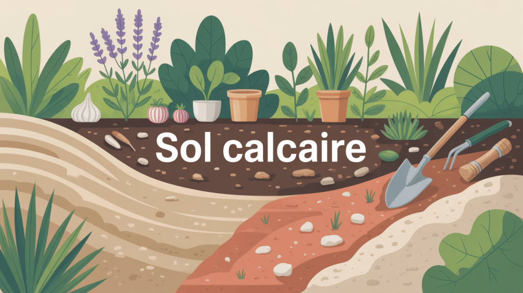 vue jardin sol calcaire plantes adaptées