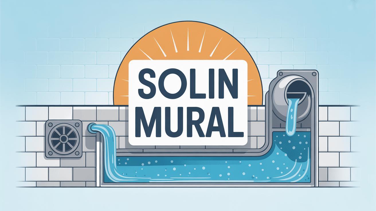 Illustration du solin mural assurant l’étanchéité entre toit et mur