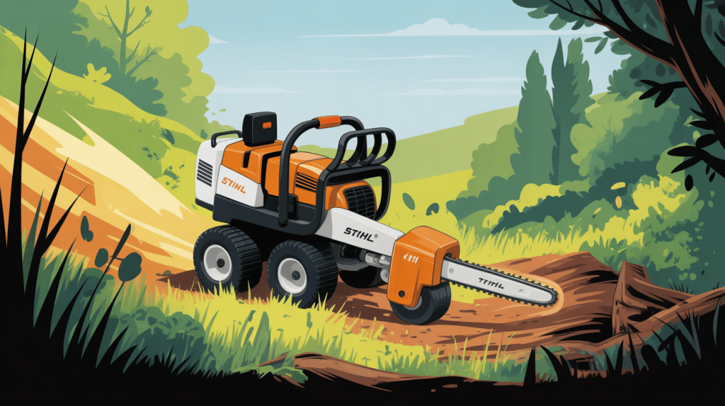 stihl fs 411 avis illustration débroussailleuse terrain dense