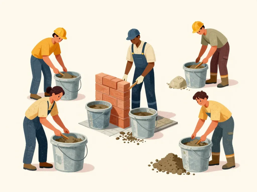 illustration tâches tableau dosage mortier usages courants