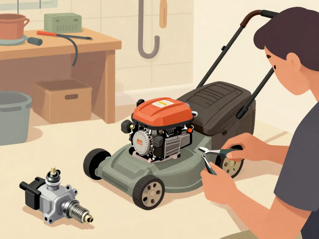 tondeuse demarre et cale illustration reparation moteur et carburateur