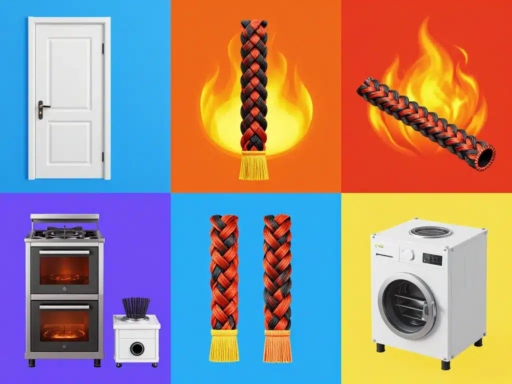 tresse coupe feu matériaux et usages, portes poêles industrie