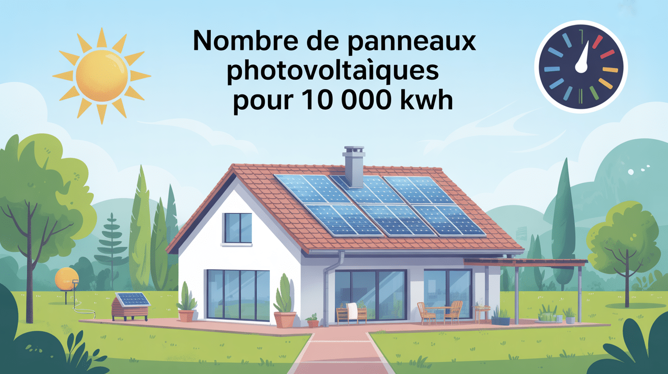 illustration maison panneaux solaires combien de panneaux photovoltaïques pour 10000 kw