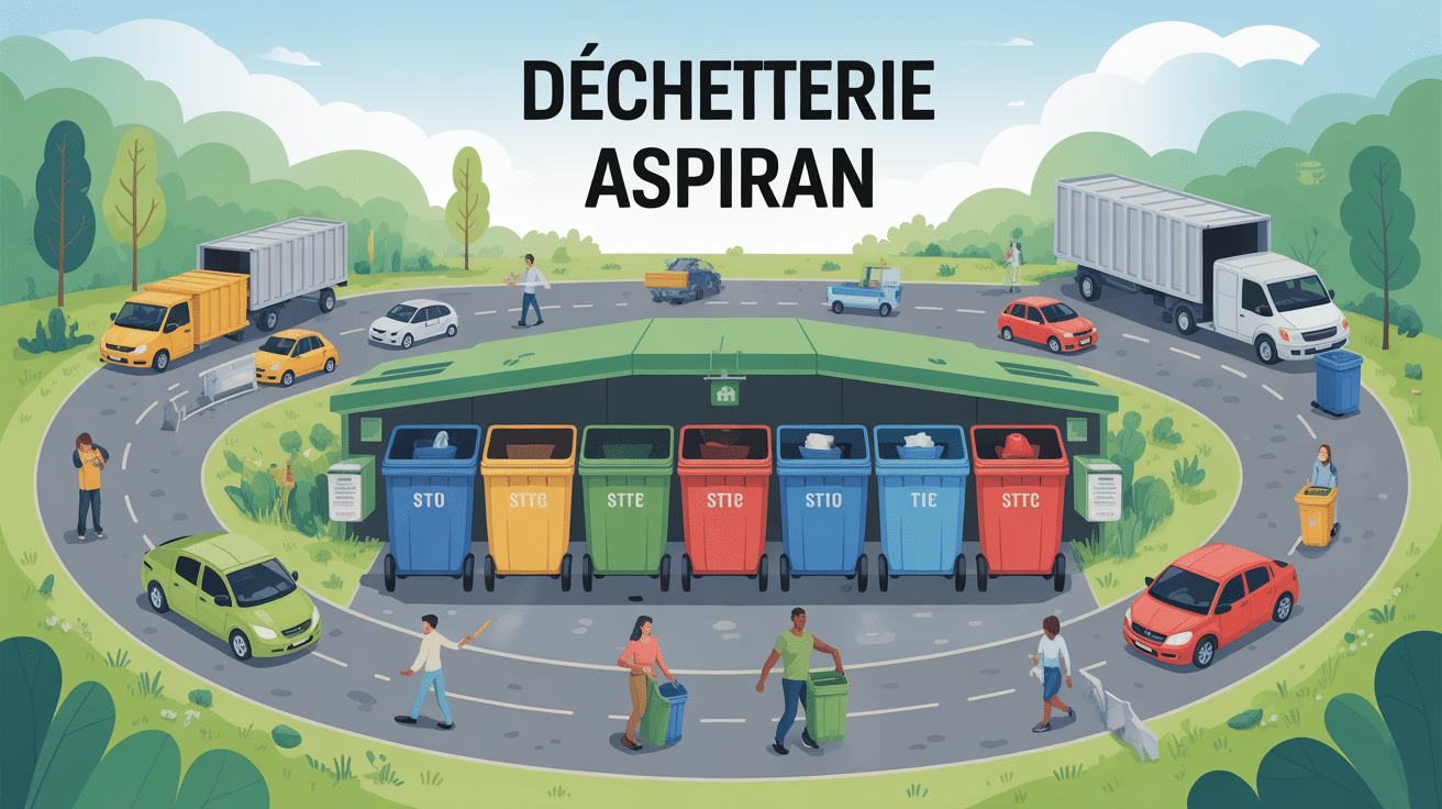 Illustration accès déchetterie aspiran