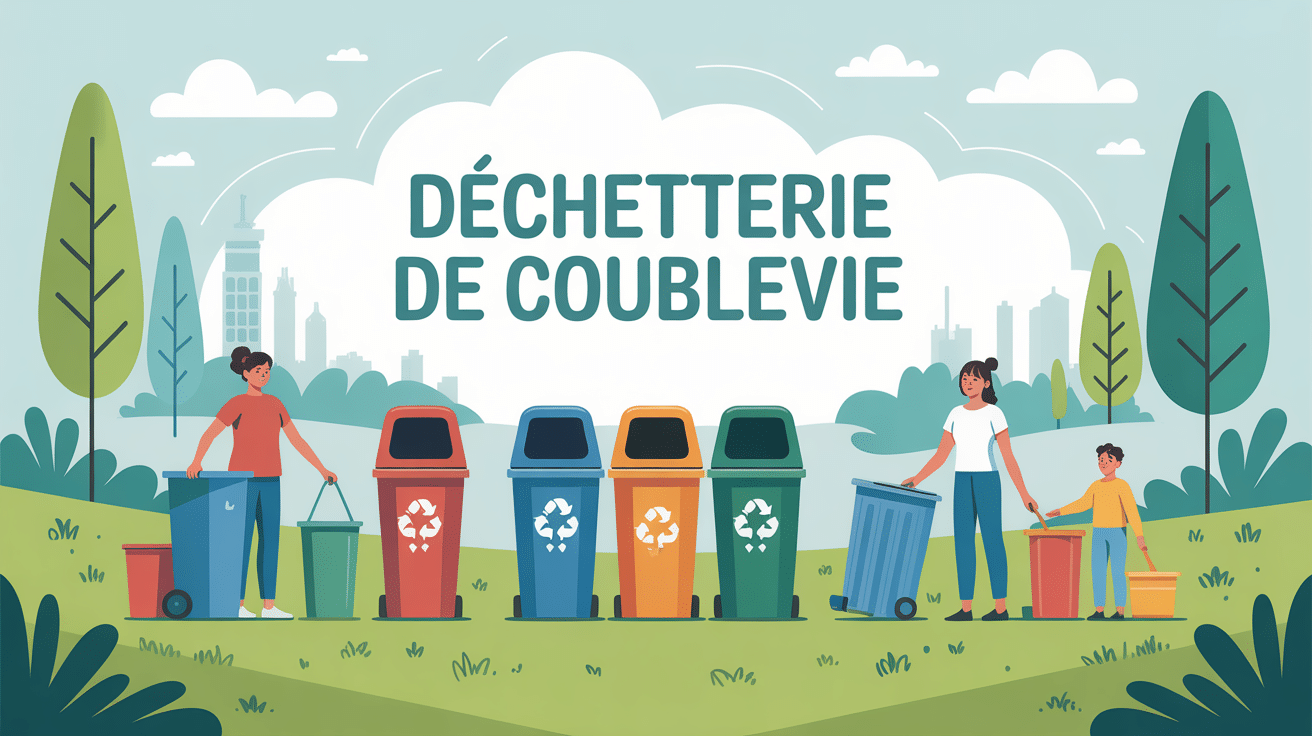 déchetterie coublevie accueil illustration bennes tri paysage